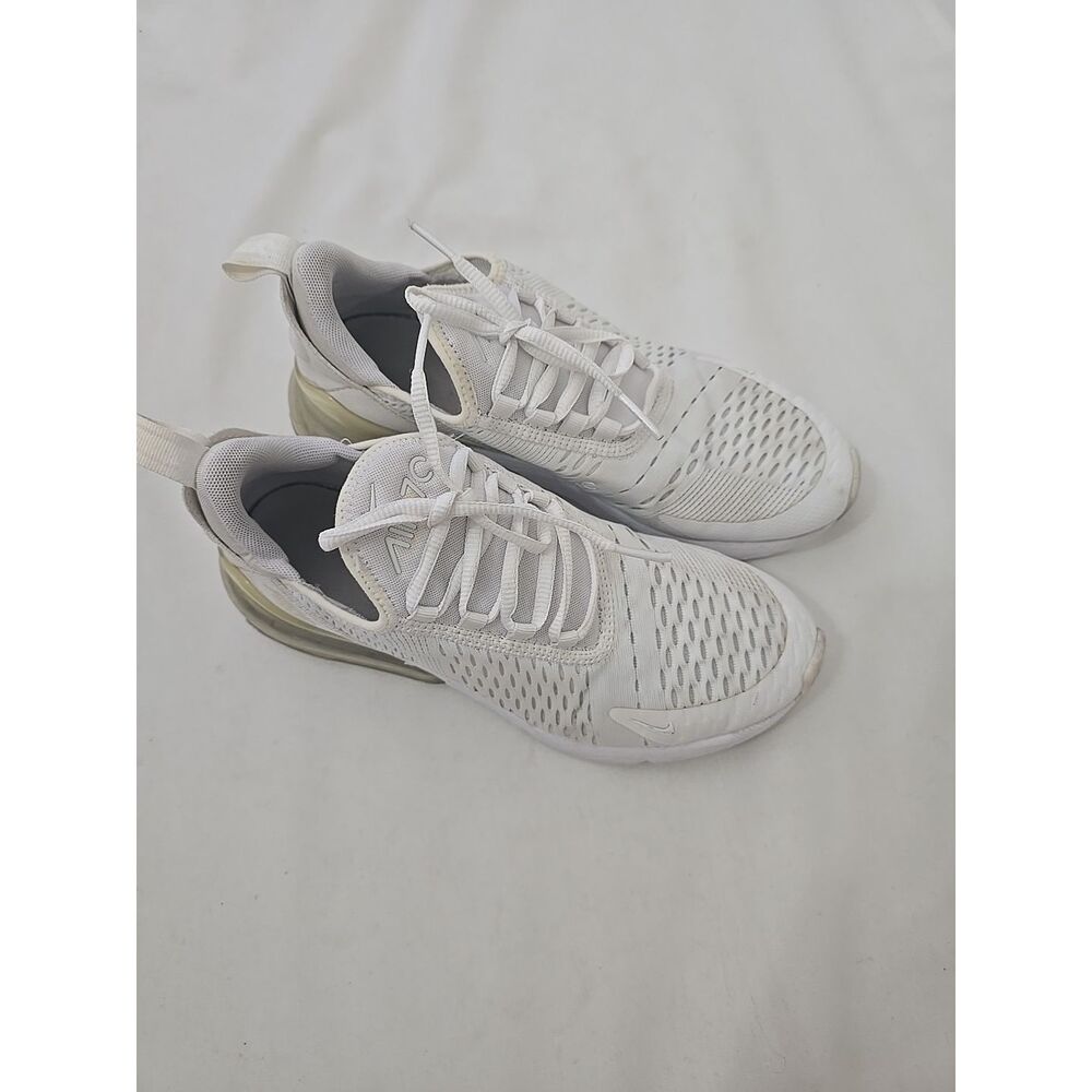 Nike Air Max 270 (GS) Boy's Size 6Y Running Shoes Triple White